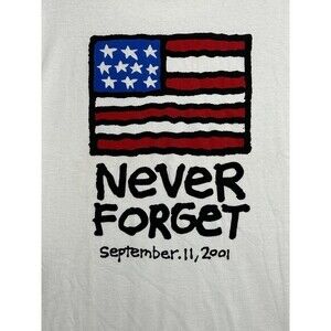 Vintage September 11th T-Shirt XL‎  00s Remember 9/11 USA Flag Print  Tee
